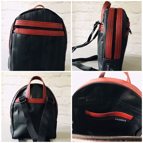 recycled fire hose backpack.